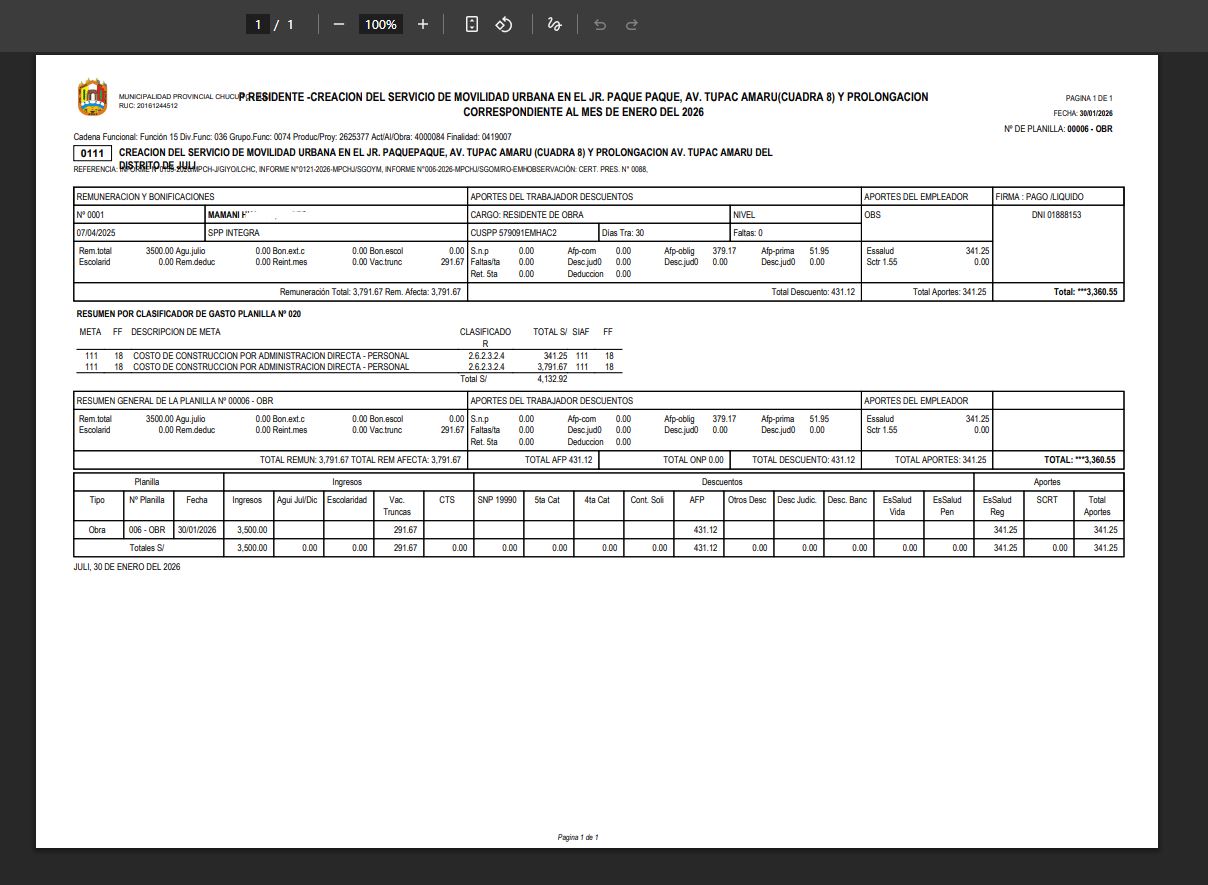 Impresión y reportes - SINGER PLL